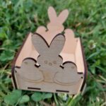 Nyuszis-csibés fa dobozka