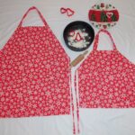 Hópehely felnőtt-gyermek kötény szett