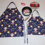 Télapós felnőtt-gyermek kötény szett