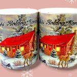 Karácsonyi rönkház bögre