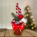 Fém kaspós asztaldísz "piros-vonat"