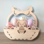 Természetes húsvéti fa kosár 24 cm