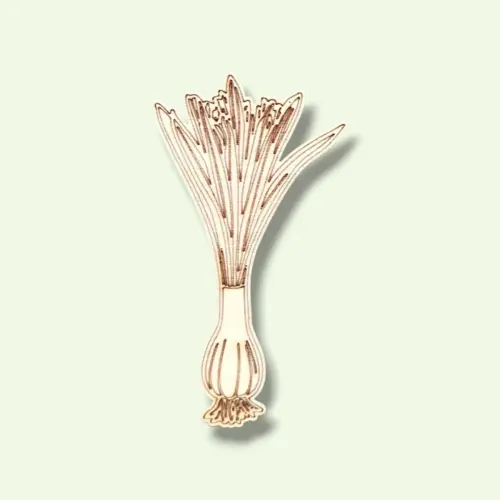 Festhető fa figura póréhagyma 7 cm magas