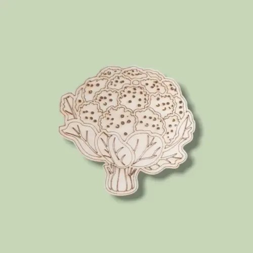 Festhető fa figura karfiol 7 cm magas