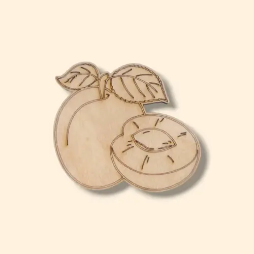 Festhető fa figura barack 7 cm magas