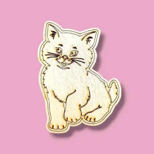 Festhető fa figura cicus 7 cm