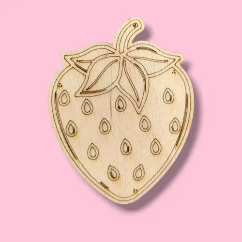 Festhető fa figura eper 7 cm