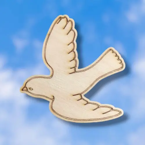 Festhető fa figura galamb 7 cm