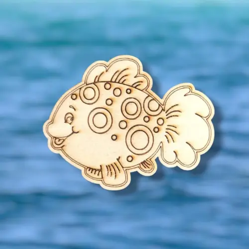 Festhető fa figura hal 7 cm