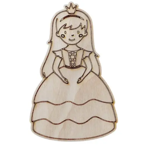 Festhető fa királylány 9 cm magas