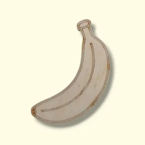 Festhető fa figura banán 7 cm magas