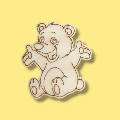 Festhető fa figura maci 7 cm