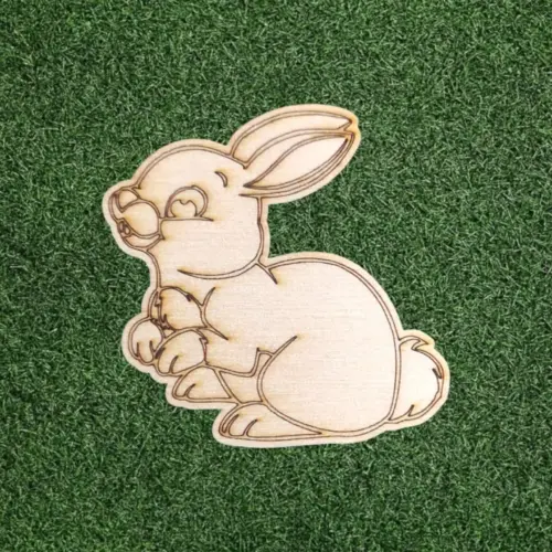 Festhető fa figura nyúl 7 cm
