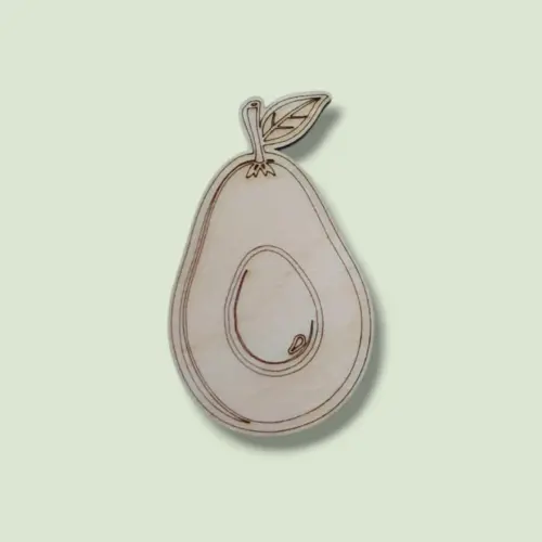 Festhető fa figura avokádó 7 cm magas