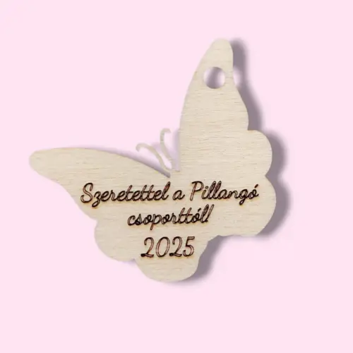Egyedi ajándékkísérő 6 cm x 5 cm pillangó