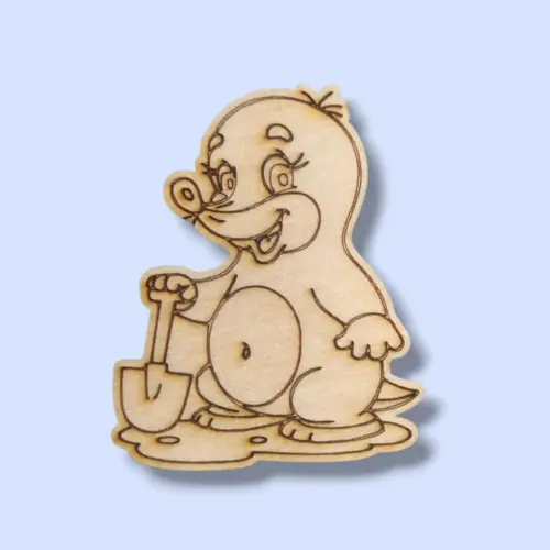 Festhető fa figura vakond 7 cm
