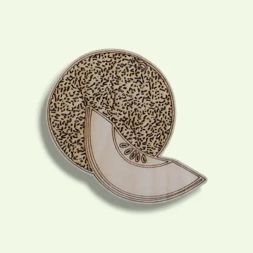 Festhető fa figura sárgadinnye 7 cm