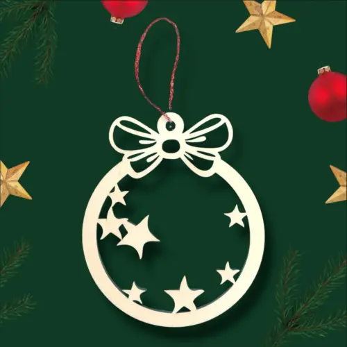 Fa karácsonyfadísz – apró csillagok (9 cm)