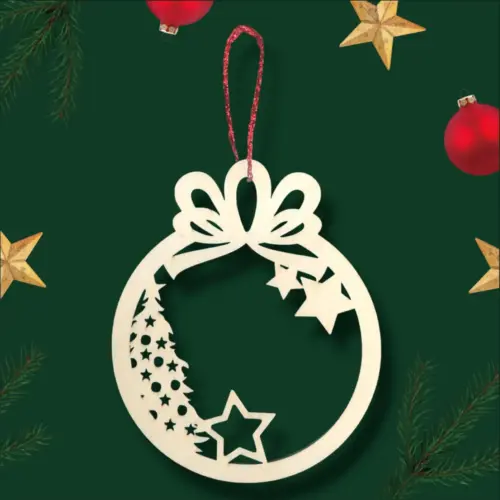 Fa karácsonyfadísz – csillagok (9 cm)