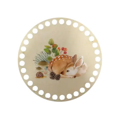 Horgolható fa alap 15 cm őzike