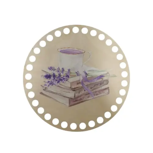 Horgolható fa alap 15 cm levendula 3