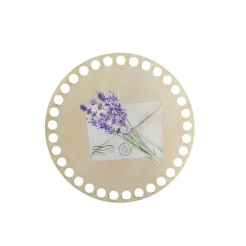 Horgolható fa alap 15 cm levendula 1