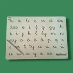 Betűtanuló tábla – dupla, fa ceruzával (29×41 cm)