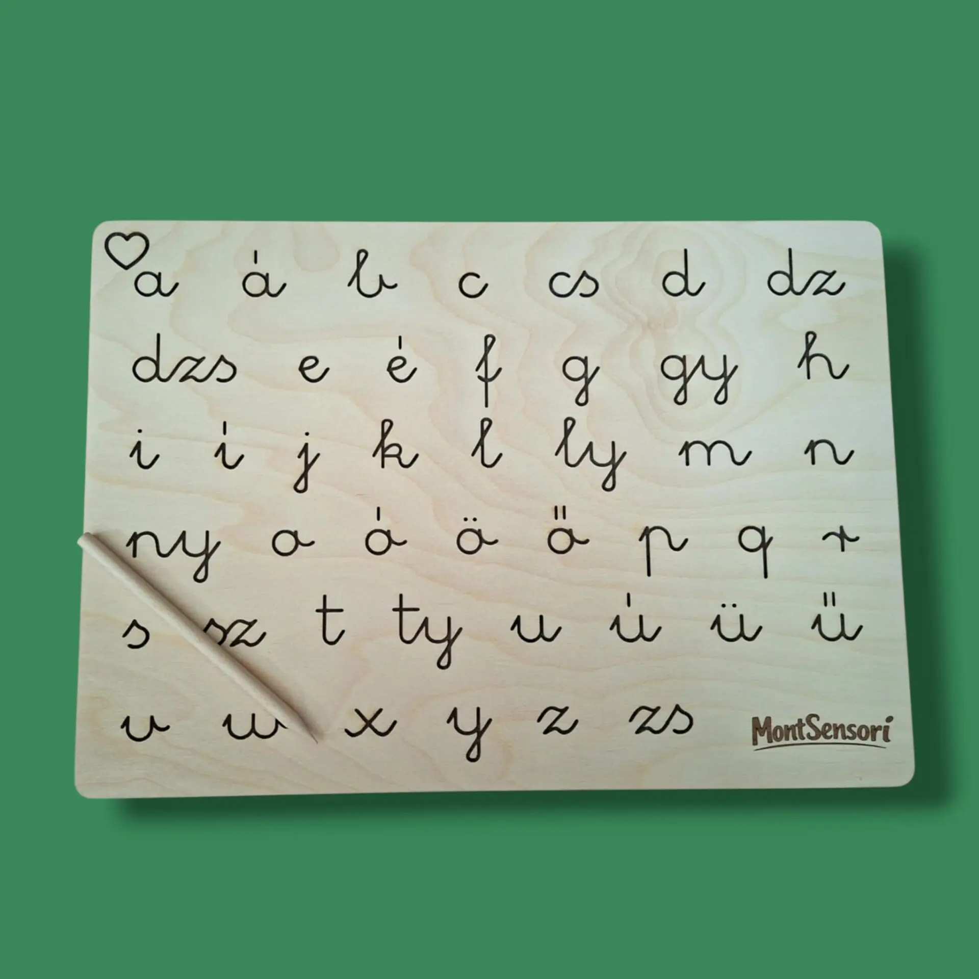 betű tanuló tábla új Betűtanuló tábla – dupla, fa ceruzával (29×41 cm) - Image 1