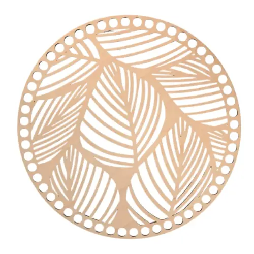 Horgolható fa alap 29 cm levelek