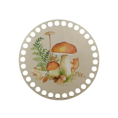 Horgolható fa alap 15 cm gomba