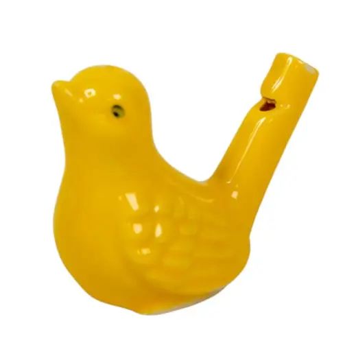 Madársíp porcelán – citromsárga, 5 cm