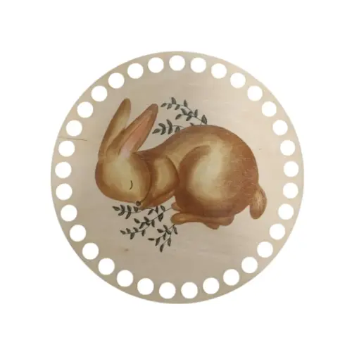 Horgolható fa alap 15 cm nyuszi