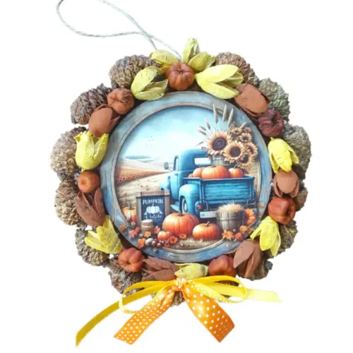 Őszi kopogtató autó 15 cm