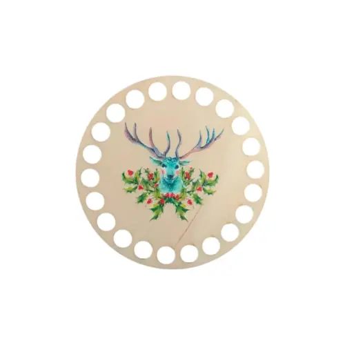 Horgolható fa alap 10 cm karácsonyi szarvas