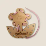 Montessori fűzős fa játék – virág 12 cm