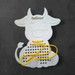 Fa fűzögetős fejlesztő játék – Boci alakban 25 cm - Image 3