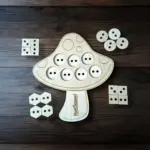 Fa fűzögetős fejlesztő játék – Gomba alakban 21 cm - Image 2