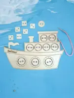 Fa fűzögetős fejlesztő játék – Hajó alakban 21 cm - Image 2