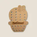 Montessori fűzős fa játék – kaktusz 11,5 cm