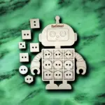 Fa fűzögetős fejlesztő játék – Robot alakban 21 cm