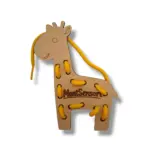 Montessori fűzős fa játék – zsiráf 12,5 cm