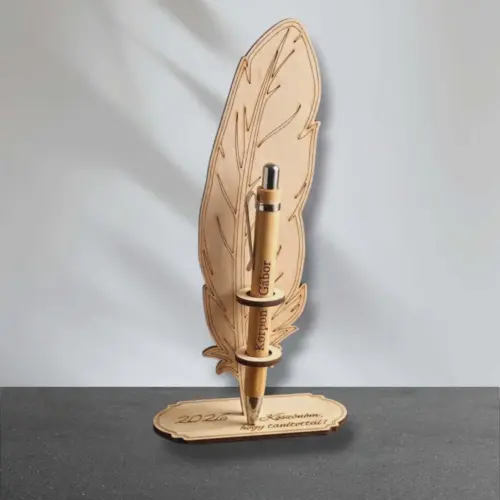 Egyedi szöveges toll és tolltartó állvány 20 cm