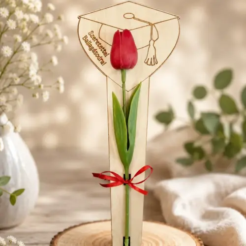 Ballagási fa szív gumitulipánnal 37 cm