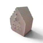 Gipsz mécsestartó házikó csillag ablakkal  8 cm